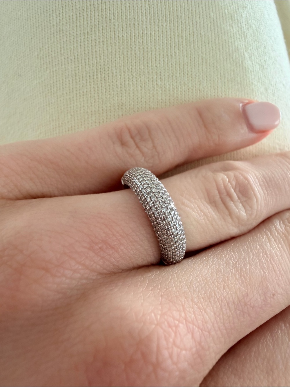 Ring Concierge Solid 14k Gold Genuine Earth Mined Pave Diamond Dome Ring